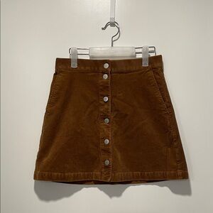 Uniqlo Brown Mini Skirt with Button Detail